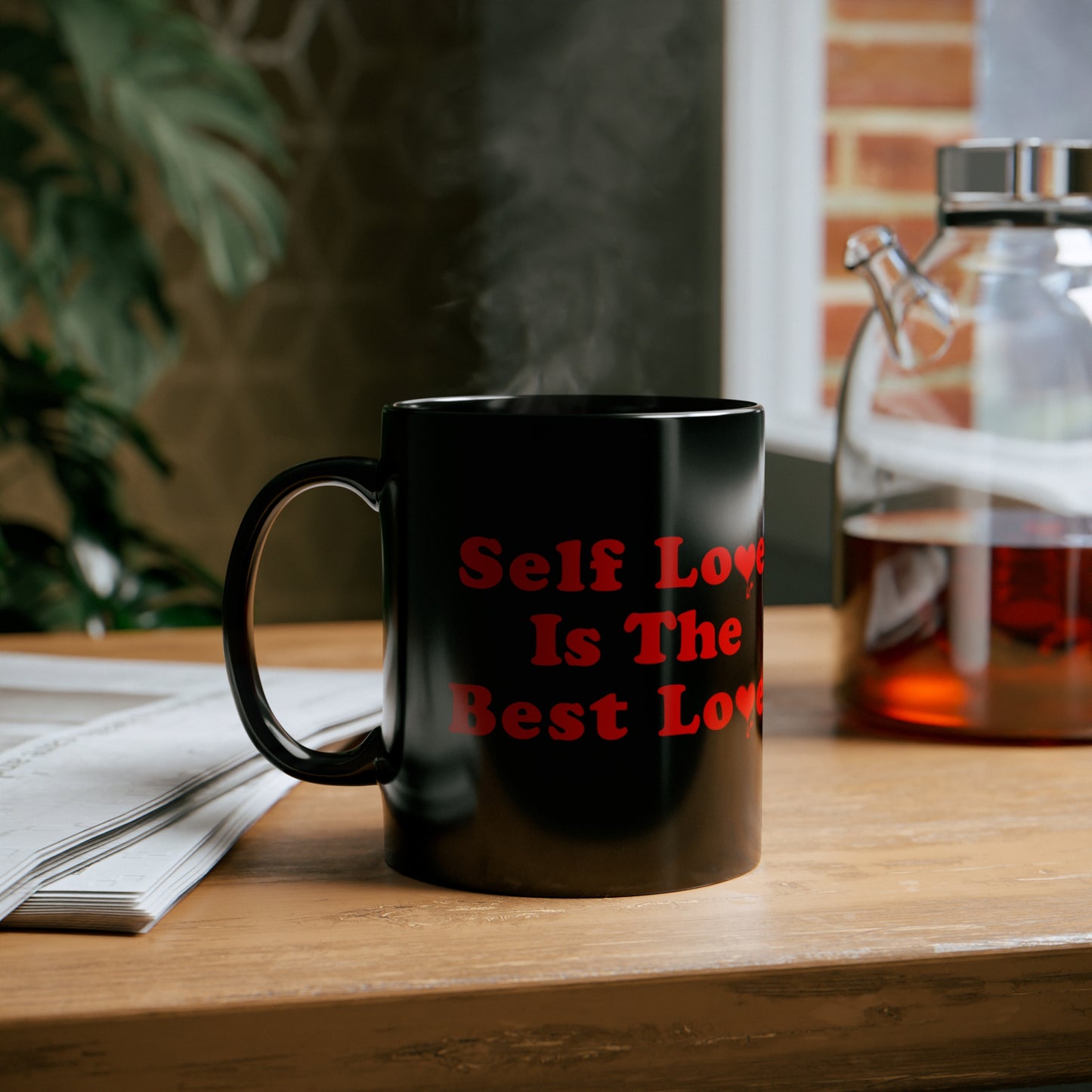Self Love Red 11oz Black Mug