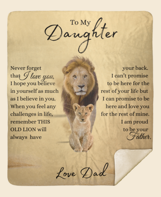 To My Daughter- Lion Blanket