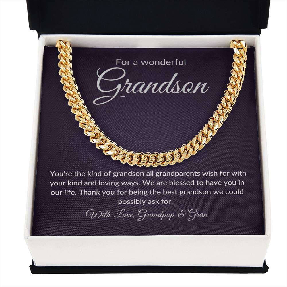 For a wonderful Grandson (Cuban Link Chain)