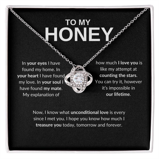 To My Honey- Love Knot Necklace