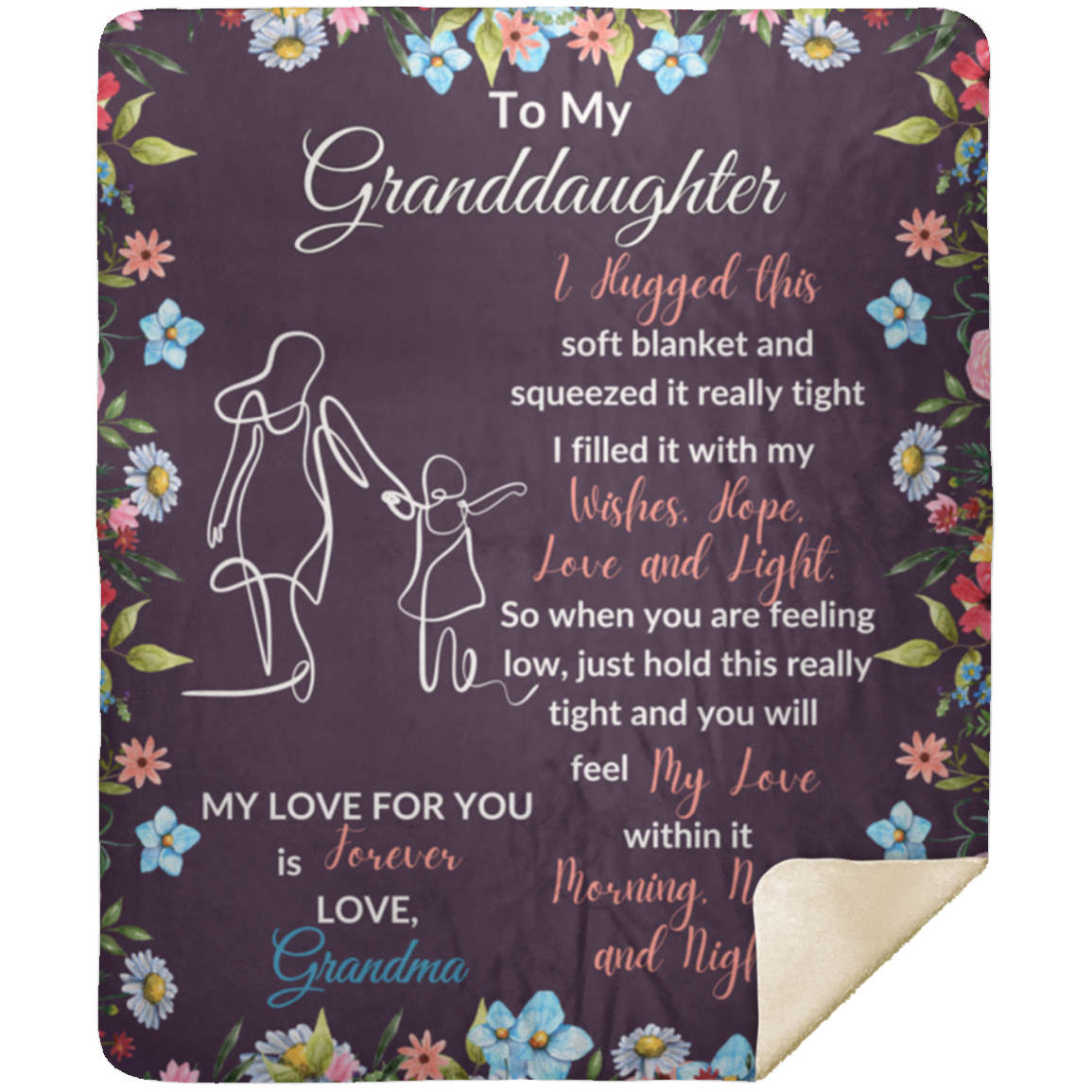 Granddaughter's Gift- Loving Words Blanket 50x60