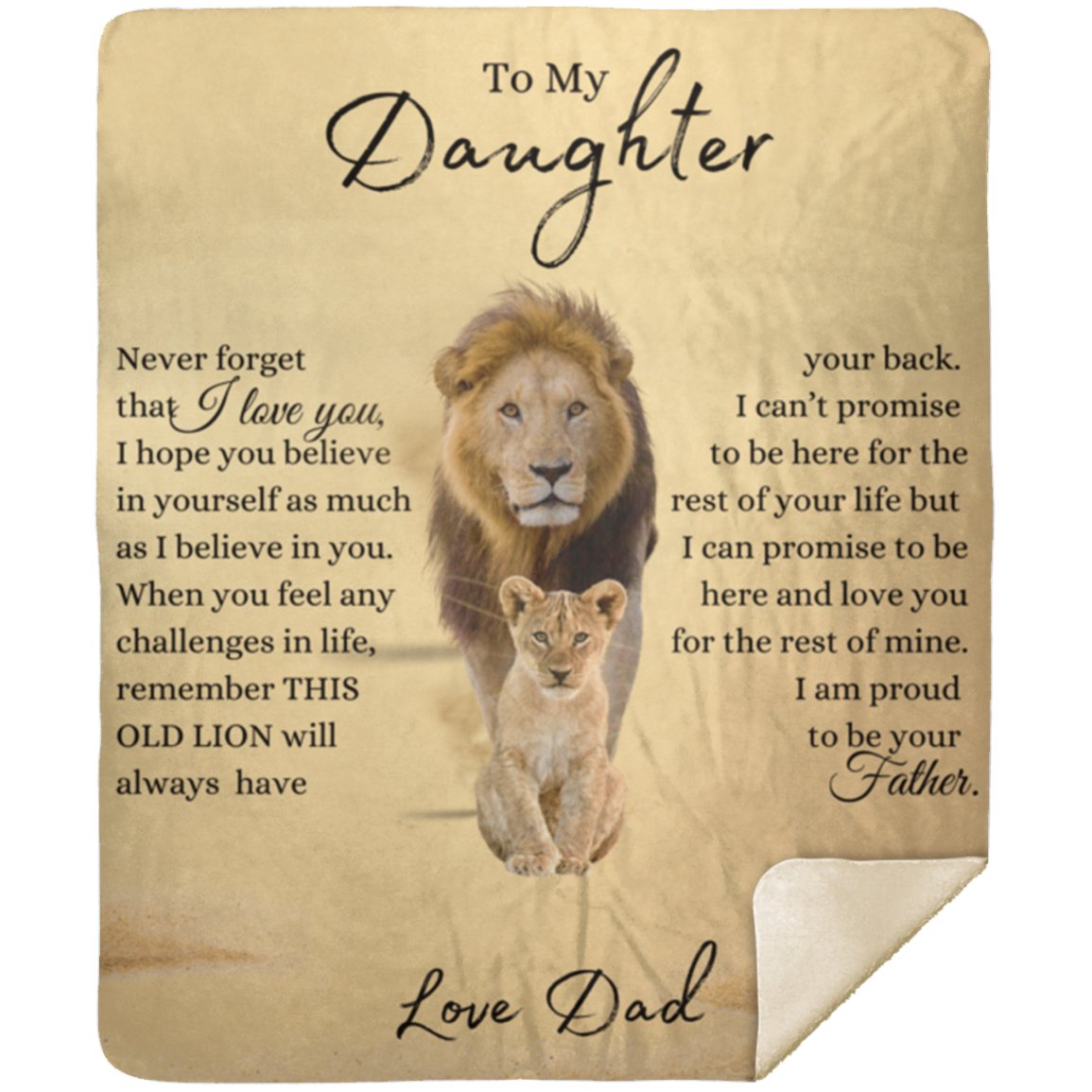 To My Daughter- Lion Blanket
