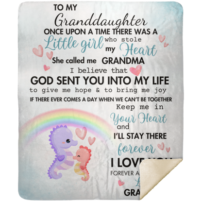 To My Granddaughter- Seahorse Blanket 50x60