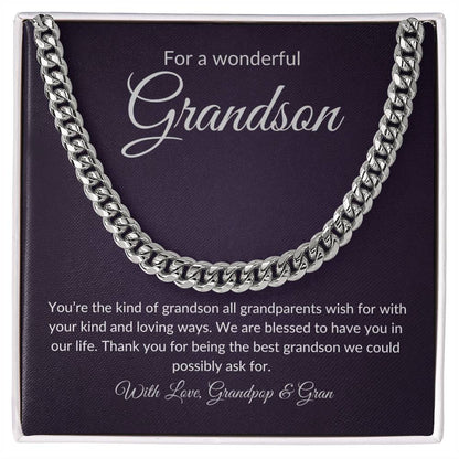 For a wonderful Grandson (Cuban Link Chain)