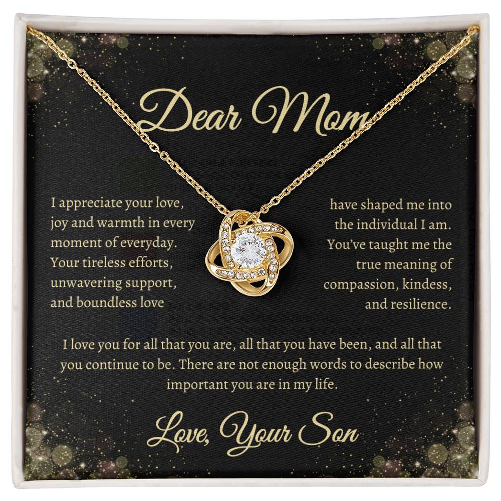 Dear Mom- Love Knot Necklace, from Son
