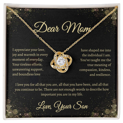 Dear Mom- Love Knot Necklace, from Son
