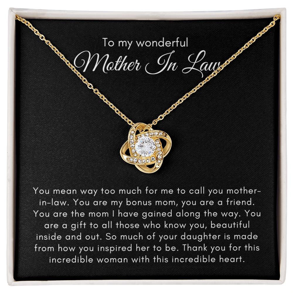 My Wonderful Mother In Law From Son- Love Knot Necklace