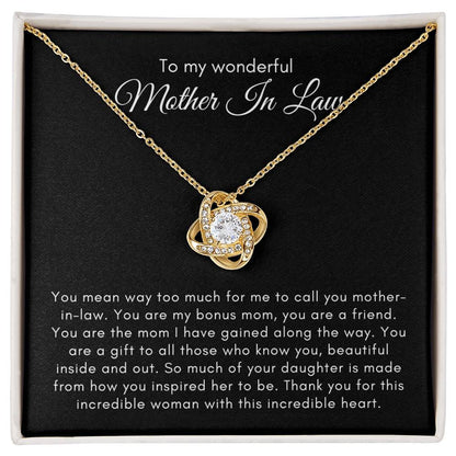 My Wonderful Mother In Law From Son- Love Knot Necklace