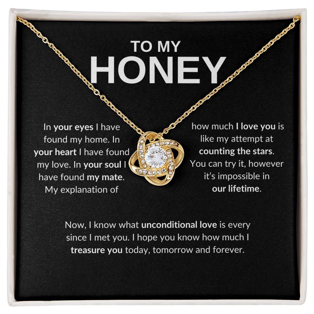 To My Honey- Love Knot Necklace