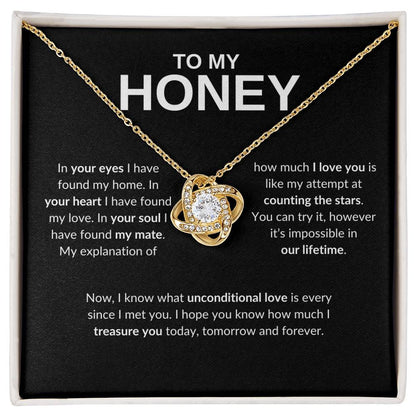 To My Honey- Love Knot Necklace