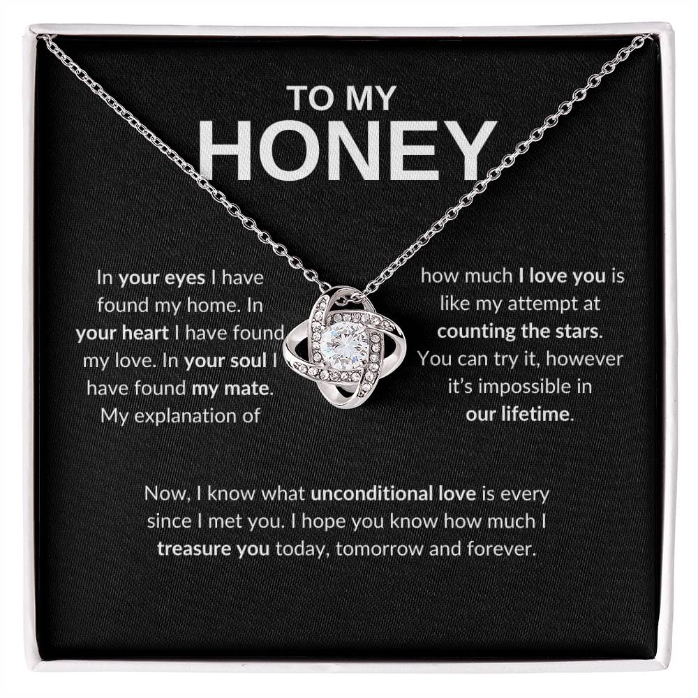 To My Honey- Love Knot Necklace