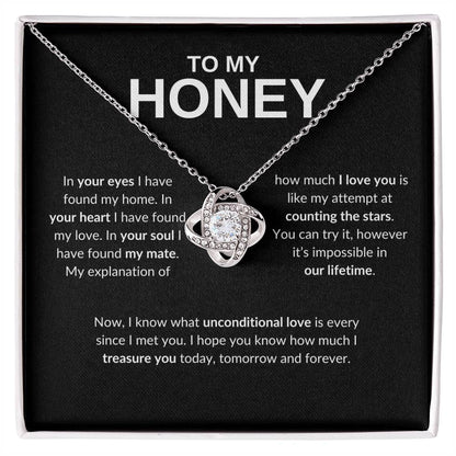 To My Honey- Love Knot Necklace