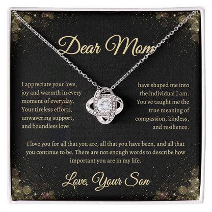 Dear Mom- Love Knot Necklace, from Son