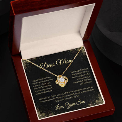Dear Mom- Love Knot Necklace, from Son