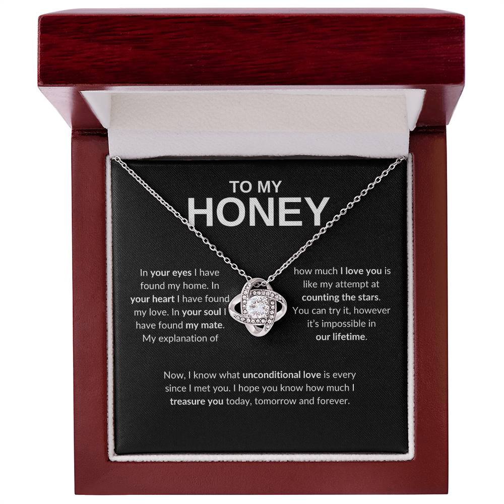 To My Honey- Love Knot Necklace