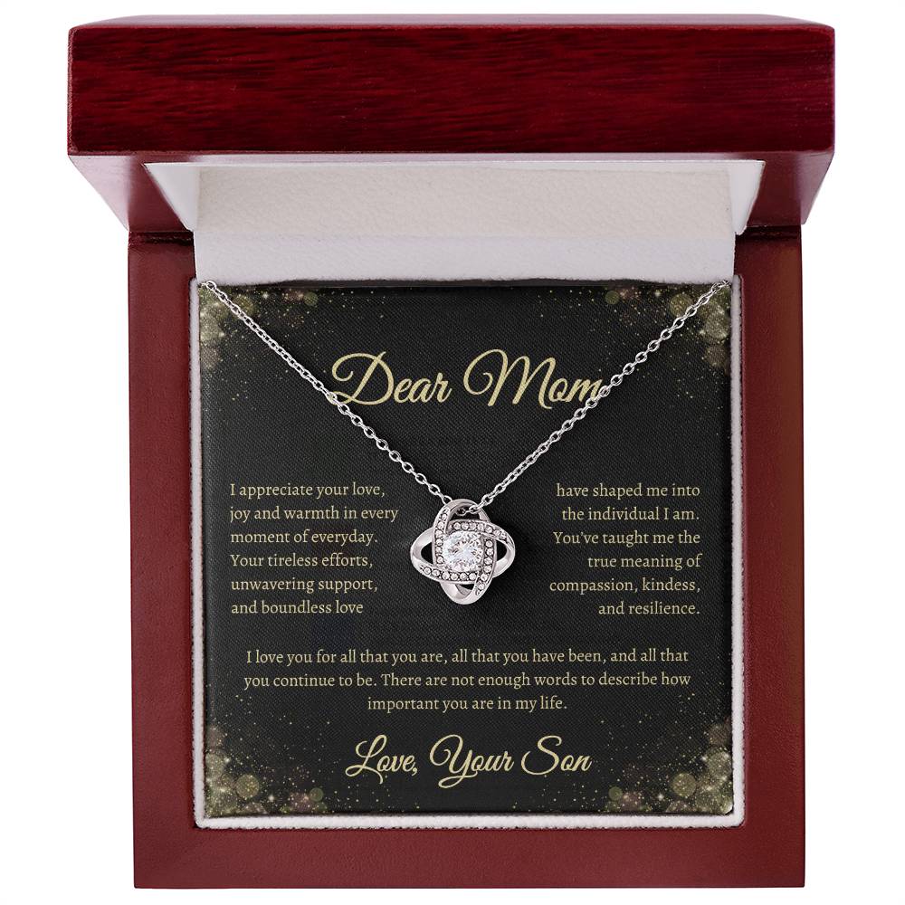 Dear Mom- Love Knot Necklace, from Son