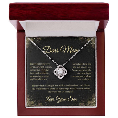 Dear Mom- Love Knot Necklace, from Son