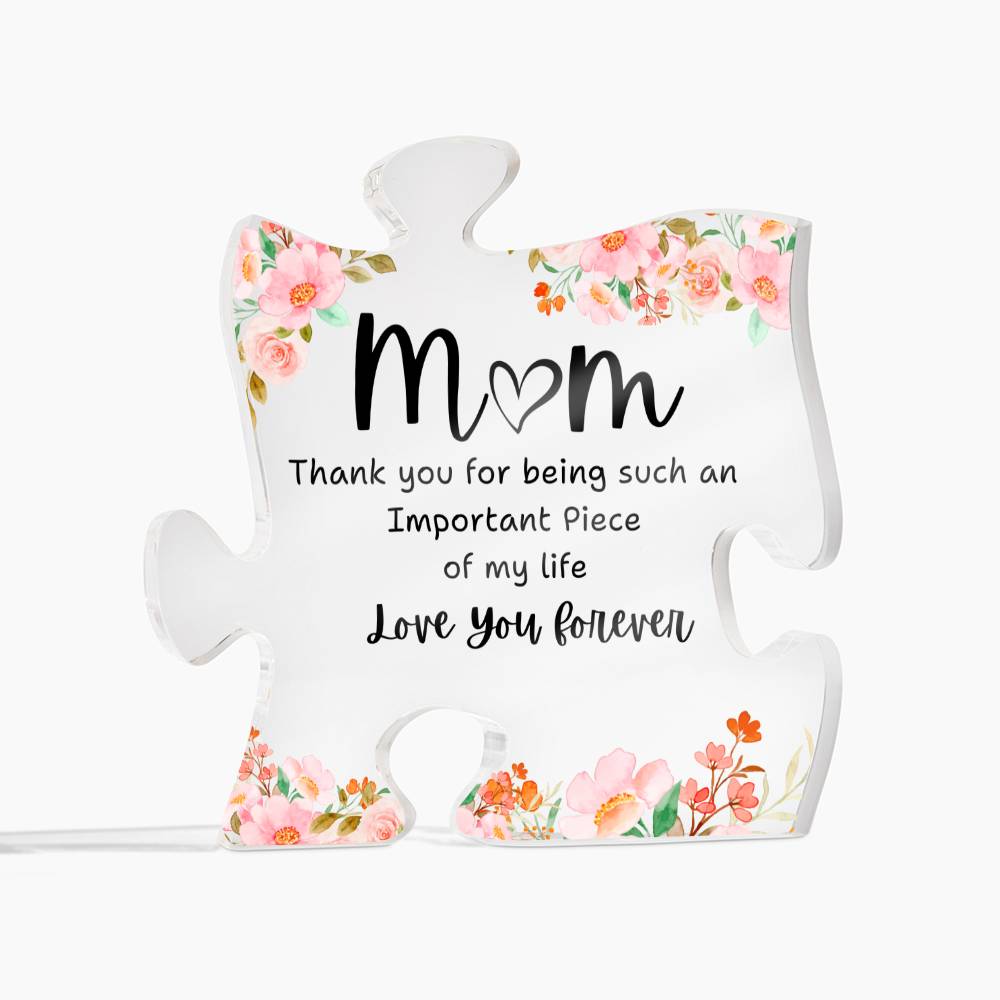 Mom Puzzle Piece Acrylic Design
