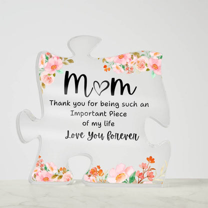 Mom Puzzle Piece Acrylic Design