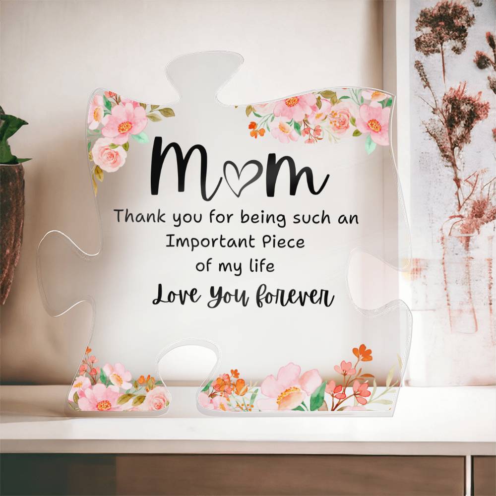 Mom Puzzle Piece Acrylic Design
