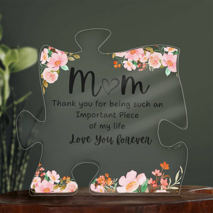 Mom Puzzle Piece Acrylic Design