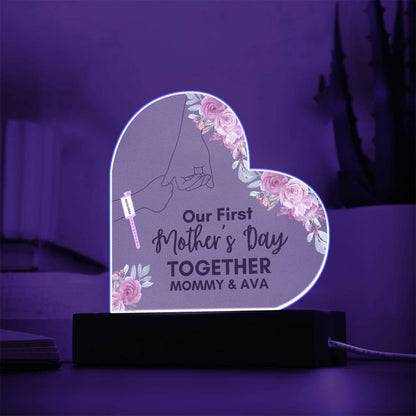 Our First Mother's Day Together- Baby Girl Personalized Heart Sharp Acrylic Design