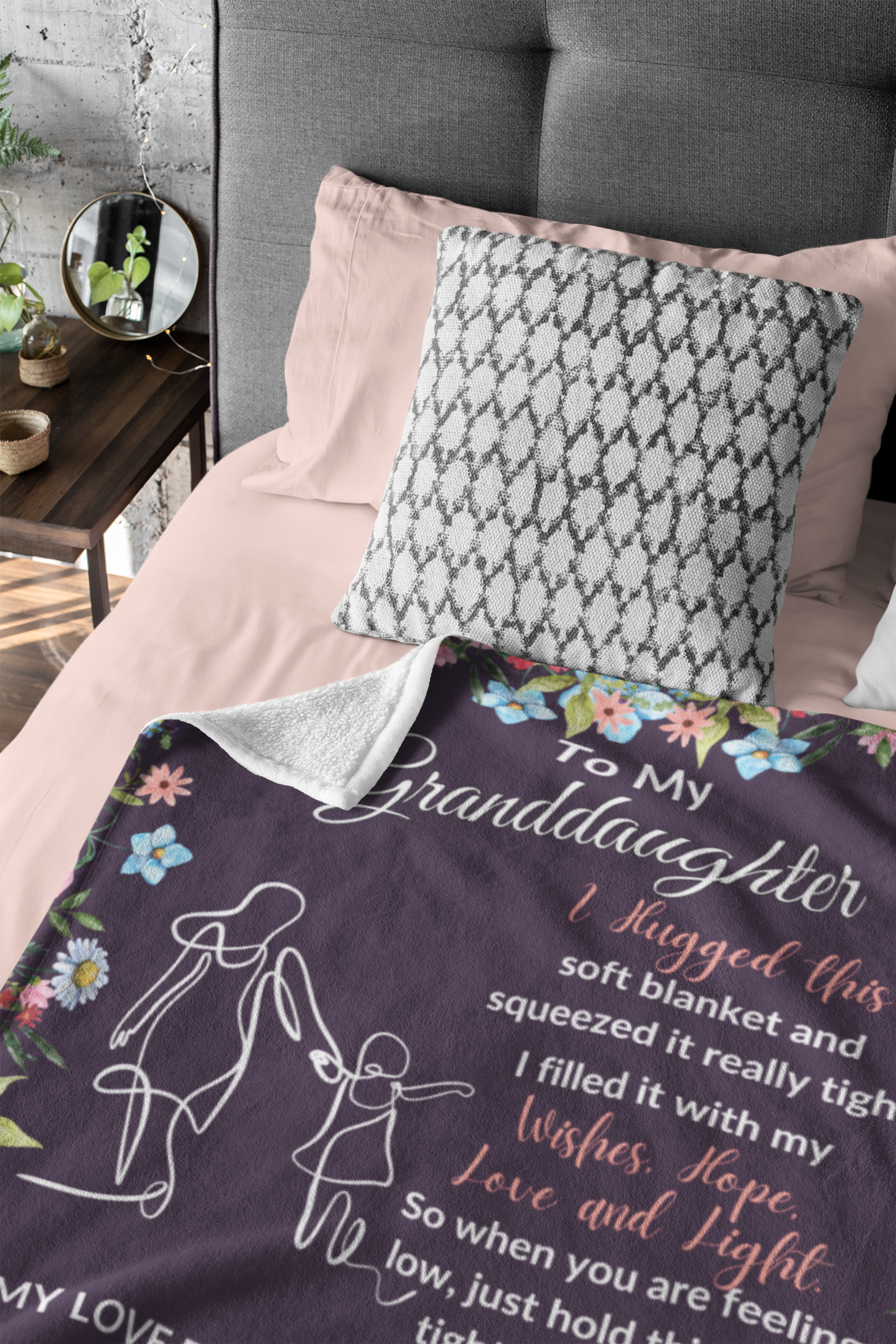 Granddaughter's Gift- Loving Words Blanket 50x60