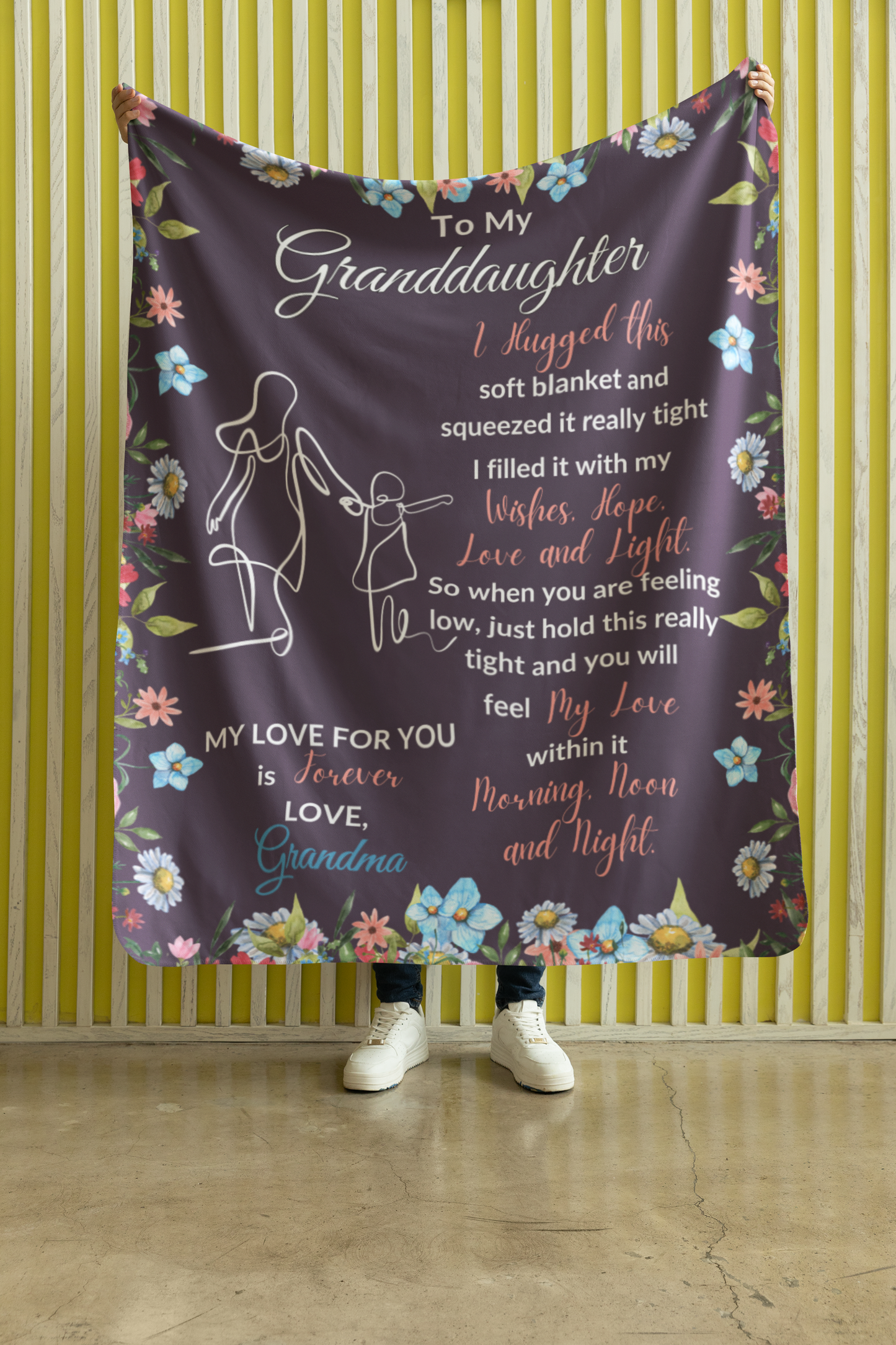 Granddaughter's Gift- Loving Words Blanket 50x60