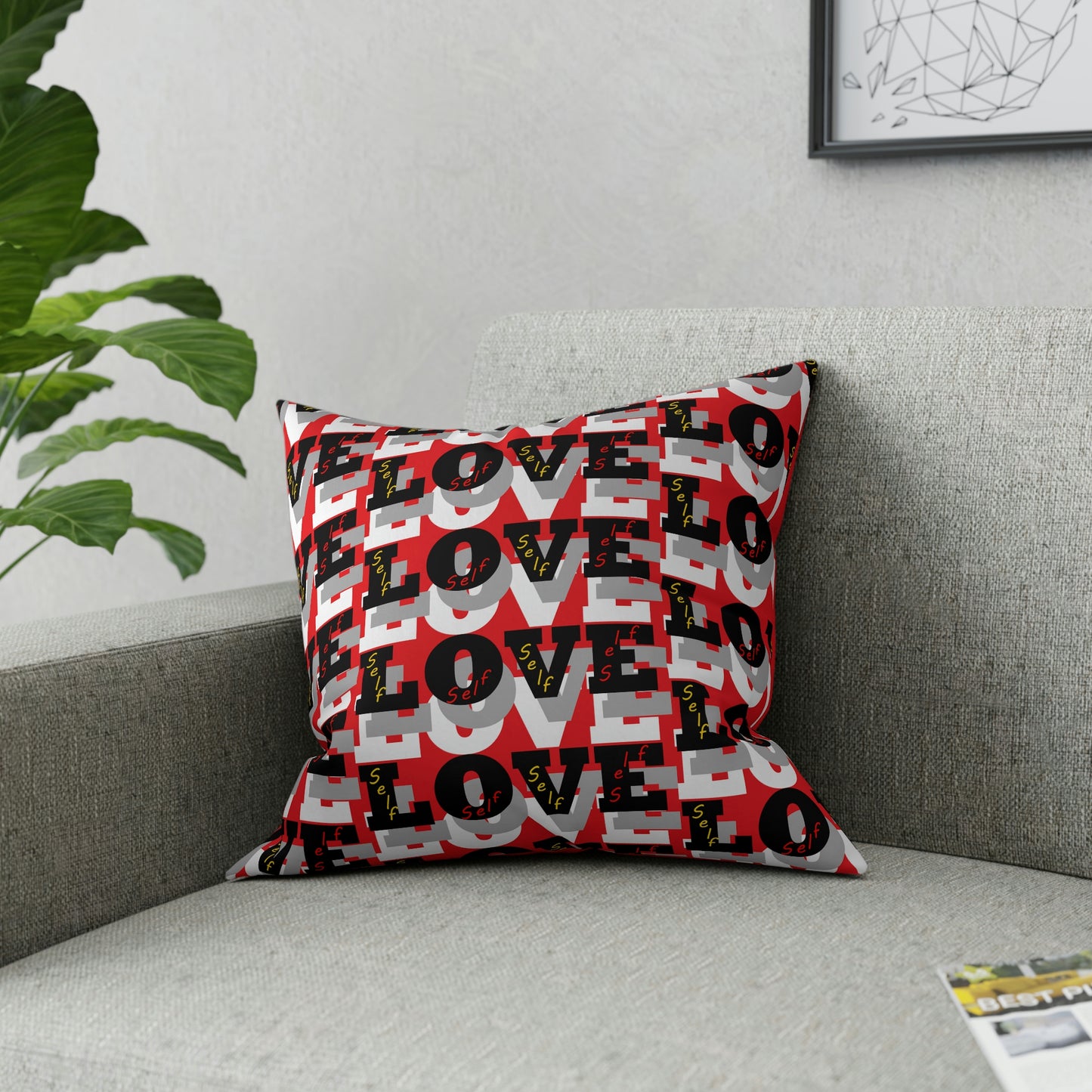 Self Love Pillow print one-side